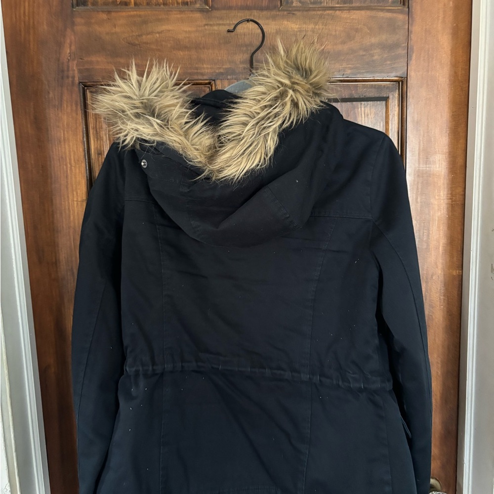 Hollister Women's blue Utility Jacket with Faux Fur Trim - Picture 3 of 3